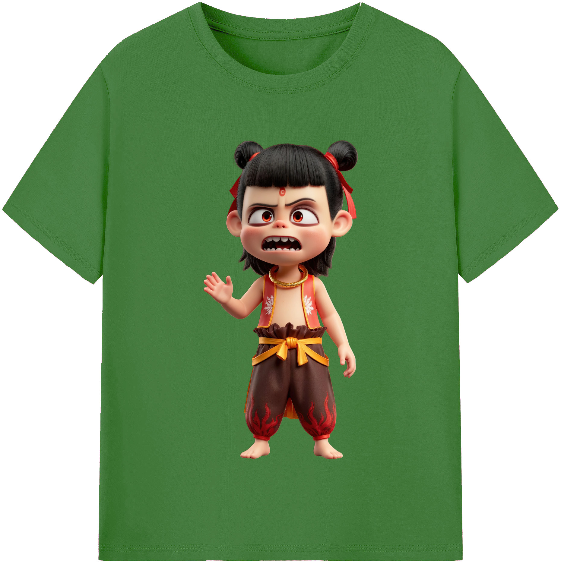 （画像用） Ne Zha 2 ナタ 魔童の大暴れ レディースカジュアルプリントTシャツ（綿100％）